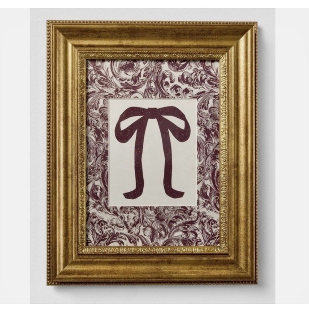Threshold Studio McGee Block Print Burgundy Bow Wall Art